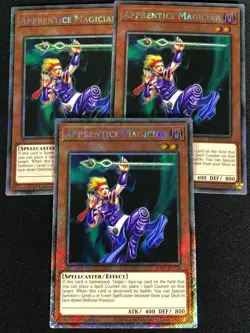 Yugioh Apprentice Magician RA03-EN124 1ST Platinum Secret X3 (NM) - Image 1