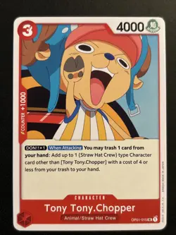 2023 ONE PIECE JP ROMANCE DAWN TONY TONY CHOPPER OP01-015 UNCOMMON NM - Image 1