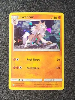 Lycanroc 76/147 shattered cracked ice holo Pokemon card Burning Shadows rare NM - Image 1