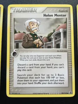 3x Old Pokemon Trainer Cards - EX Delta Species, Holon Mentor, Lass & Researcher - Image 3
