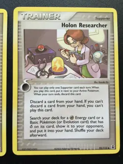 3x Old Pokemon Trainer Cards - EX Delta Species, Holon Mentor, Lass & Researcher - Image 4