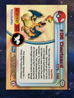 Charizard 06 Topps Series 1 Blue Logo Vintage Pokemon Card - Image 2