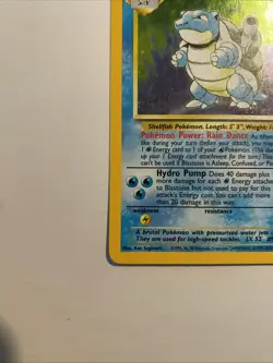 Pokemon TCG Blastoise Base Set 2 Holo Unlimited Rare Card 2/102 - NM/LP - Image 5