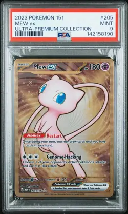 PSA 9 METAL Mew ex Full Art Ultra Rare 151 UPC Promo Pokemon Card SVP 205/165 - Image 1