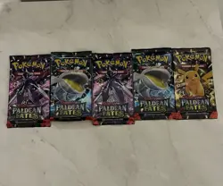 Pokemon Paldean Fates Pack -5 Packs Factory Sealed - Image 1