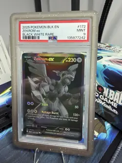 2025 Pokemon Zekrom Ex #172 Black White Rare PSA 9 Mint - Image 2