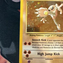 1999 POKEMON FOSSIL #7/62 HITMONLEE HOLO - Image 3