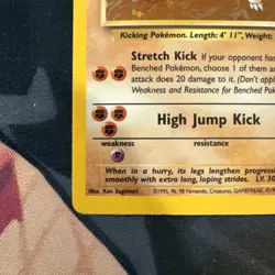 1999 POKEMON FOSSIL #7/62 HITMONLEE HOLO - Image 4