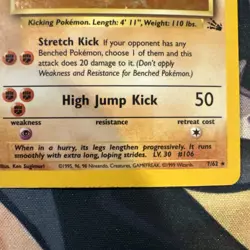 1999 POKEMON FOSSIL #7/62 HITMONLEE HOLO - Image 5