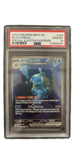 2023 Pokemon Mew en Blastoise EX Special Illustration #200 PSA 10 - Image 1