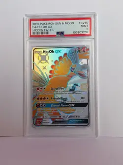 2019 POKEMON SUN &MOON FA/HO-OH GX HIDDEN FATES #SV50 PSA GRADED MINT 9 - Image 1
