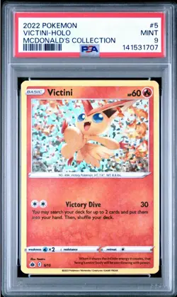 2022 Pokemon VICTINI Holo McDonald's Collection Promo 05/15 ~ PSA 9 - Image 1