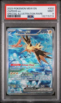 2023 POKEMON MEW EN-151 SPECIAL ILLUSTRATION RARE #202 ZAPDOS EX PSA 9 - Image 1