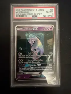 2017 Pokemon Mewtwo GX #78 Shining Legends PSA - Image 1