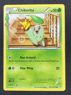 Pokemon TCG Chikorita RC1/RC32 Generations Radiant Collection Heavy Play - Image 1