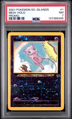 2001 Pokemon Southern Islands Mew Holo #1 Promo PSA 7 - Image 1