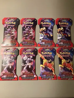 Lot of 8 Pokemon TCG Destined Rivals Booster Packs Sleeved Blister Packs New - Image 1