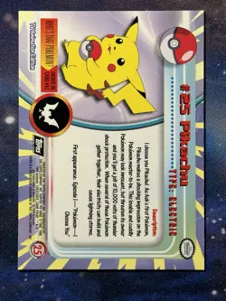 Pikachu 25 TOPPS BLACK LOGO 1999 Vintage Pokemon NM - Image 2