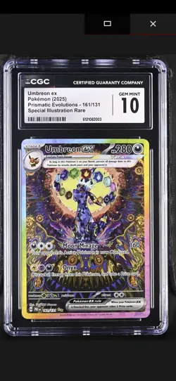 2025 POKEMON PRE EN-PRISMATIC EVOLUTIONS #161 UMBREON CGC GEM 10 - Image 1