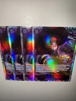Eustass Captain Kid OP05-074 x4 SR Reprint English PLAYSET One Piece TCG NM - Image 5