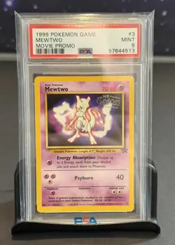 1999 Pokemon Game WB Black Star Movie Promo English Card - PSA 9 - Mewtwo #3 - Image 1