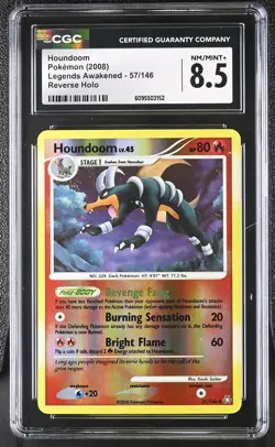 CGC 8.5 Houndoom 57/146 Reverse Holo Legends Awakened Pokemon Card - Image 1