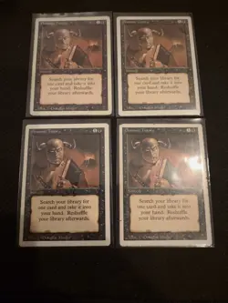 Set Of 4 MTG Revised "Demonic Tutor" Magic The Gathering MP - Image 1