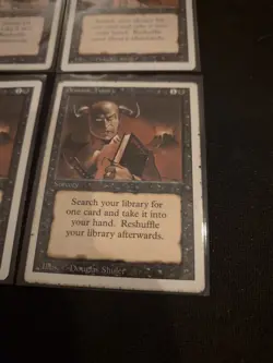 Set Of 4 MTG Revised "Demonic Tutor" Magic The Gathering MP - Image 2
