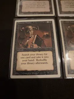 Set Of 4 MTG Revised "Demonic Tutor" Magic The Gathering MP - Image 3