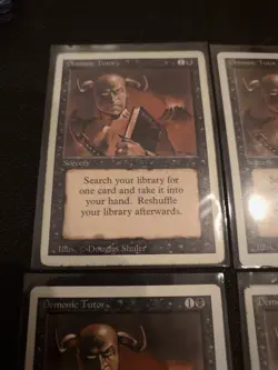 Set Of 4 MTG Revised "Demonic Tutor" Magic The Gathering MP - Image 4