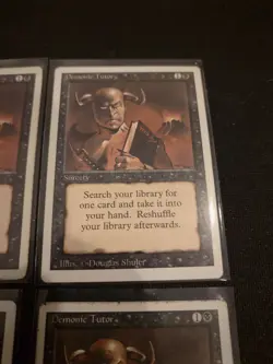 Set Of 4 MTG Revised "Demonic Tutor" Magic The Gathering MP - Image 5