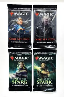 MTG MAGIC THE GATHERING CORE 2020 WAR SPARK 4X SEALED BOOSTER PACKS ARTIFACT ♨ - Image 1