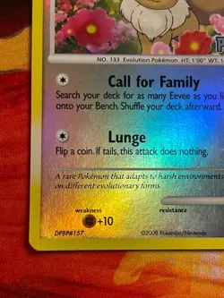 Eevee [Platinum Stamped] 062/100 Burger King Reverse Holo - Pokemon Platinum - Image 4