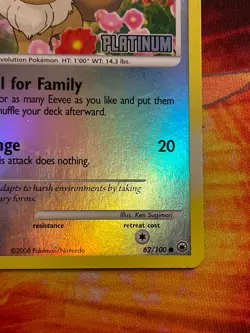 Eevee [Platinum Stamped] 062/100 Burger King Reverse Holo - Pokemon Platinum - Image 5