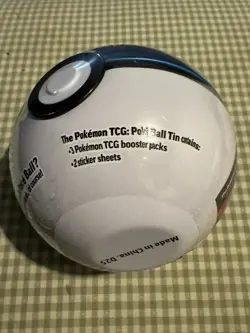 1 Pokemon Poke Ball Collector Tin 3 English Booster Packs+ 2 stickers New Sealed - Image 2