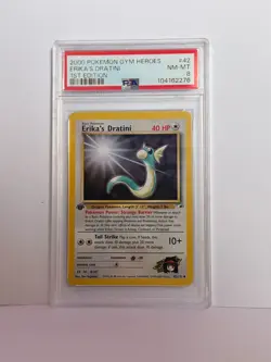 2000 POKEMON GYM HEROES ERIKA'S DRATINI 1ST EDITION #42 PSA GRADED NM-MT 8 - Image 1