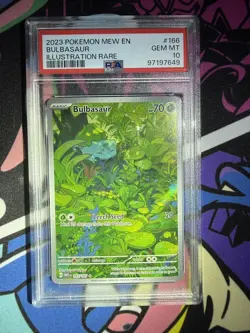 Bulbasaur 166/165 Illustration Rare 2023 Pokemon 151 MEW EN PSA 10 Gem Mint - Image 1
