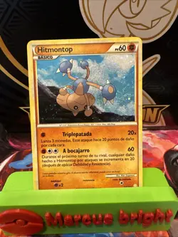 Pokemon TCG Hitmontop 5/123 HeartGold SoulSilver (HS) Holo Rare 2010 Lp Swirl - Image 1
