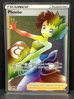 Phoebe 175/163 Rainbow Secret Rare Full Art Swsh05: Battle Styles Pokemon TCG NM - Image 1