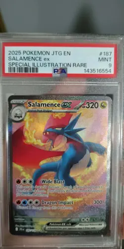 Pokemon Salamence ex Special Illustration Rare Holo 187/159 PSA 9 - Image 1