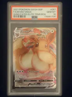 2021 POKEMON SWSH BLACK STAR PROMO #087 FULL ART/EEVEE VMAX PSA 10 - Image 1