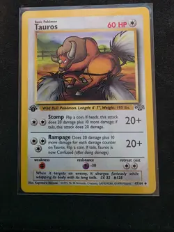 1999 Pokemon WOTC Tauros 47/64 Jungle 1st edition LP - Image 1