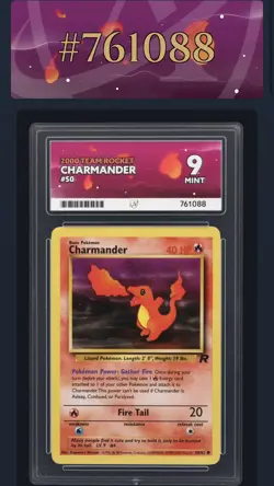 Pokemon Charmander Team Rocket Card 50/82 Ace Mint 9 Graded - Image 1