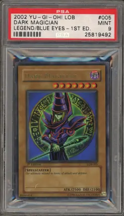 Yu-Gi-Oh! Dark Magician Legend of Blue Eyes 1st Edition Ultra LOB-005 WAVY PSA 9 - Image 1