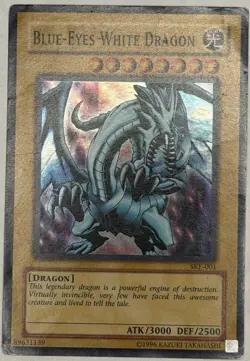 Blue-Eyes White Dragon - SKE-001 - Super Rare Unlimited - DAMAGED Yugioh - Image 1
