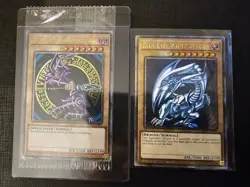 QCR Blue-Eyes White Dragon Dark Magician Quarter Century Yugioh Original Artwork - Image 1