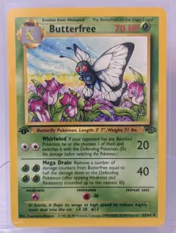 1st Edition Butterfree 33/64 Uncommon 1999 Jungle WOTC Pokemon Cards LP! - Image 1