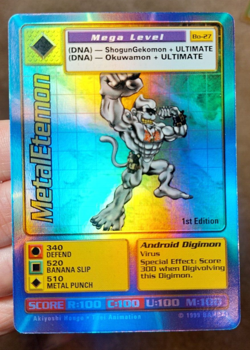 1999 BANDAI DIGIMON DIGI BATTLE SERIES 1 METALETEMON 1ST EDITION FOIL CARD BO-27 - Image 1