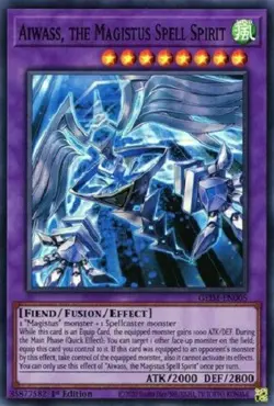 Yugioh Aiwass the Magistus Spell Spirit - 1st Edition Super Rare- Free Holo Card - Image 1