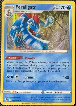 Feraligatr 057/264 Swsh08 Fusion Strike Holo - Pokemon Card - Image 1
